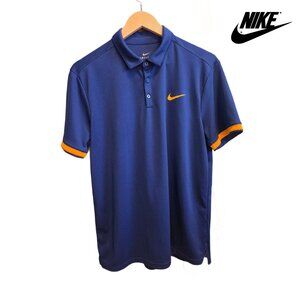 Nike Men’s Dri-FIT Polo – Navy & Orange (Go Broncos!), Size Large